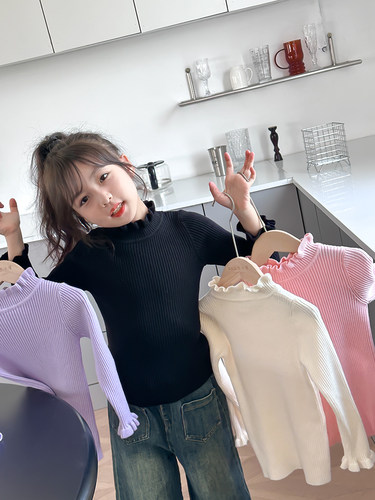 66公主女童毛衣儿童秋装2025新款洋气女孩针织打底衫时髦针织衫潮