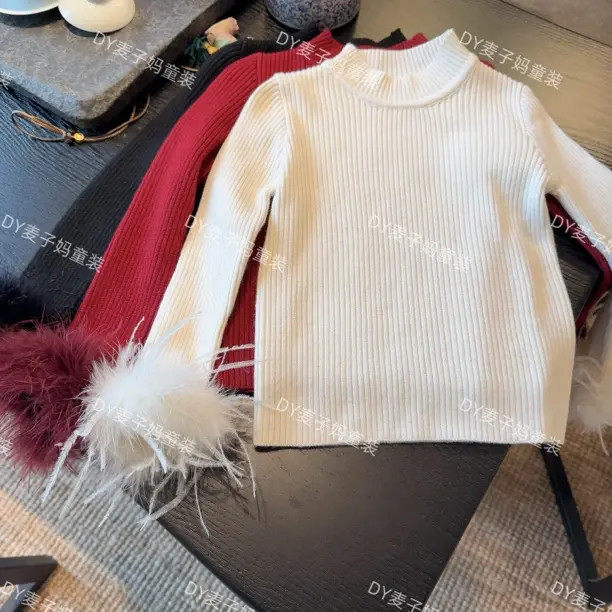 韩国女童毛袖口毛衣26年冬季新年装儿童宝宝半高领打底针织衫上衣,童装/婴儿装/亲子装,毛衣/针织衫,淘宝优惠券,粉丝福利购,淘宝优惠卷