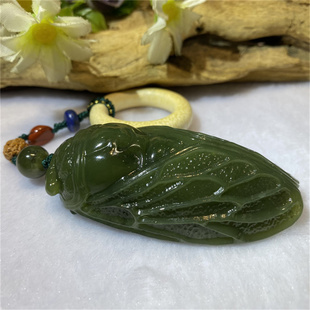 和田玉析木河磨玉玉蝉手把件手镯手串原石原料吊坠挂件摆件老玉岫