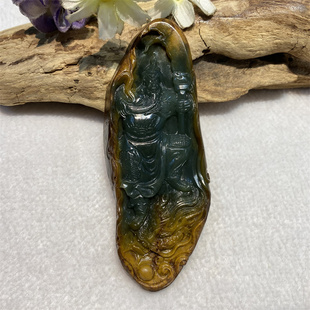 和田玉析木河磨玉关公吊坠挂件手把件手镯手串项链原石摆件原料岫