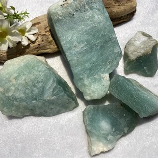 新疆岫玉蓝冰料天青冻原石原料和田玉析木河磨玉老玉手把件手镯