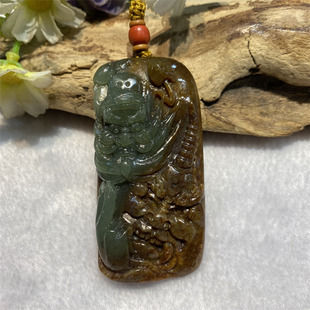 和田玉析木河磨玉钟馗吊坠手把件手镯手串原石原料摆件黄白老玉岫