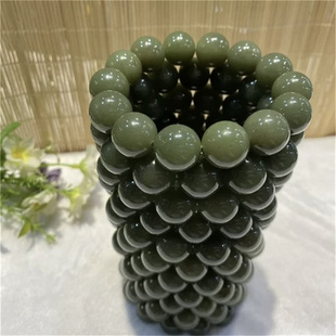 和田玉析木河磨玉手串手链黄白老玉岫玉手镯手把件吊坠挂件岫玉