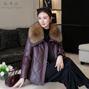 真皮羽绒服女短款2026冬新款爆款海宁头层绵羊皮夹克皮衣宽松外套