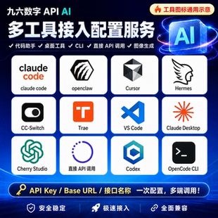 九六数字API接口AI接入配置服务多工具适配 图像生成代码助手调用
