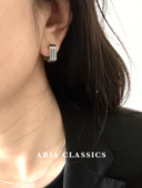 ARIA CLASSICS 方块条纹耳饰立体几何质感极简冷淡风镀金耳钉