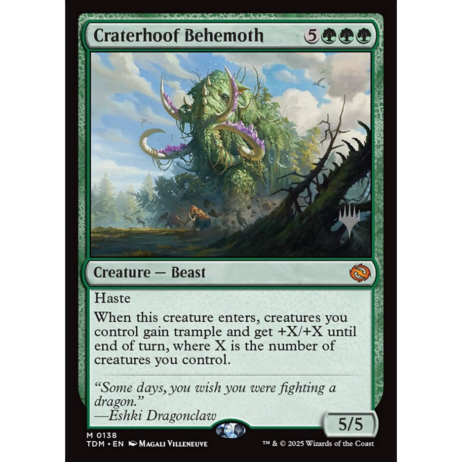 万智牌 陨蹄贝西摩斯 Craterhoof Behemoth TDM 英文带标平 秘稀