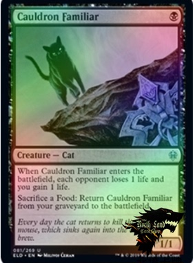 万智牌 鼎镬佣兽Cauldron Familiar 英文闪 ELD艾卓王权 黑色 银