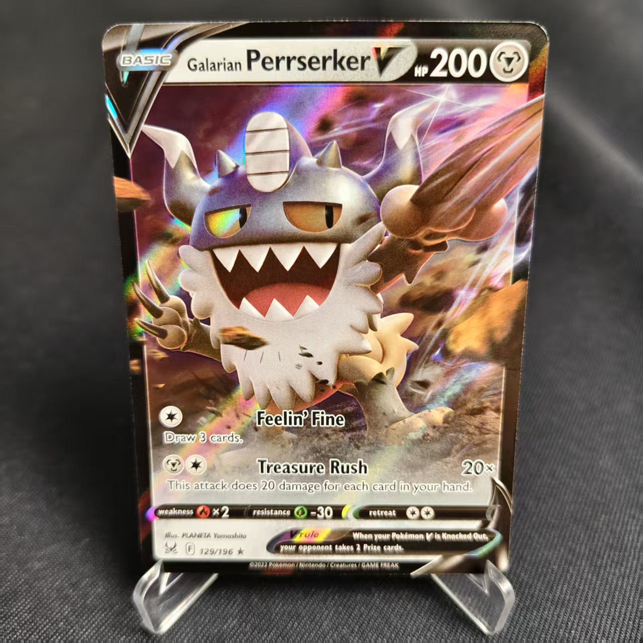 PTCG卡牌美版伽勒尔喵头目VRR闪