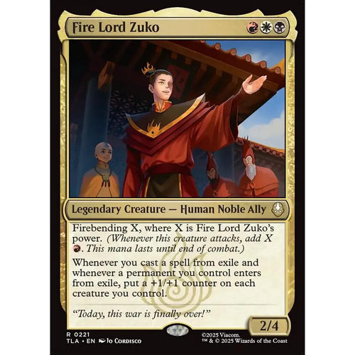 【北境卡牌】万智牌 烈火君苏科 Fire Lord Zuko TLA 英文平/闪卡