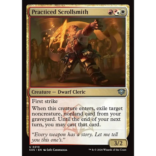 万智牌 熟练铸卷匠 Practiced Scrollsmith SOS 英文平/闪卡 银