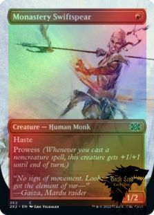 万智牌双星大师2022 寺院迅矛僧Monastery Swiftspear英扩画平/闪