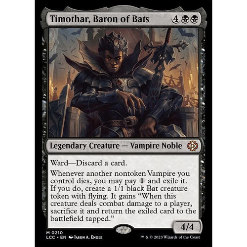 万智牌 血蝠男爵提默沙 Timothar, Baron of Bats LCC 英文平卡