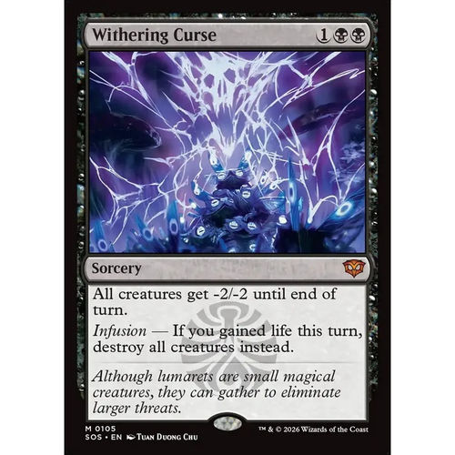 万智牌 靡萎诅咒 Withering Curse SOS 英文平/闪卡 秘稀