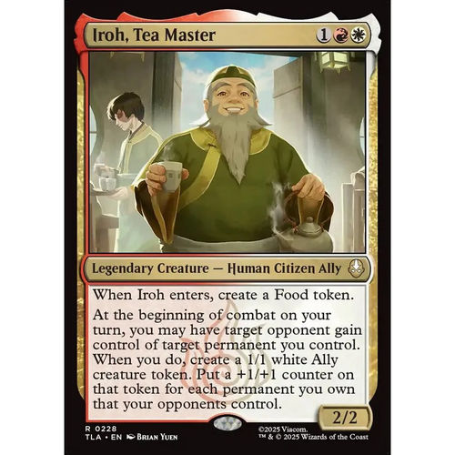 万智牌 茶道大师艾洛 Iroh, Tea Master TLA 英文平/闪卡 金