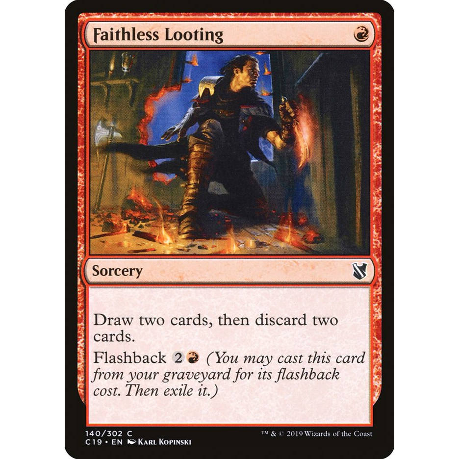 【北境卡牌】万智牌 丧信掠夺Faithless Looting 英文平卡 C19 铁