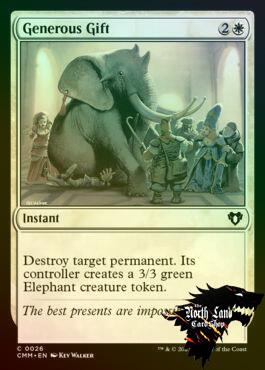 万智牌 慷慨赠礼Generous Gift 英文平闪 CMM指挥官大师 白色美印