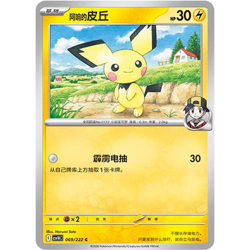 PTCG卡牌阿响的皮丘C平/球闪
