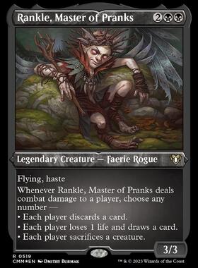 万智牌 CMM 指挥官大师 恶戏之王兰卡 Rankle 英蚀刻闪美印 金