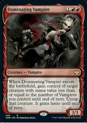 万智牌VOW 腥红婚誓 控念吸血鬼 Dominating Vampire 异画 中/英