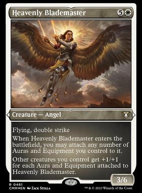 万智牌 CMM 指挥官大师 天界大剑使 Heavenly Blademaster 英蚀刻