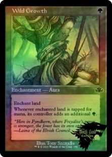 万智牌 多明重制版 DMR 野地丛生 Wild Growth 英文老框闪日印 铁