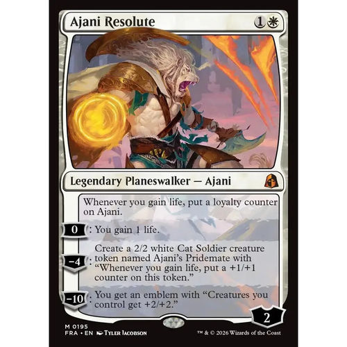 万智牌 坚毅的阿耶尼 Ajani Resolute FRA 英文平/闪卡 秘稀