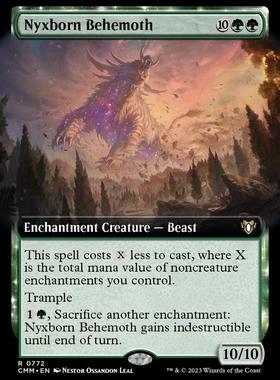 万智牌 CMM 天裔贝西摩斯 Nyxborn Behemoth 英文扩画平美印 金