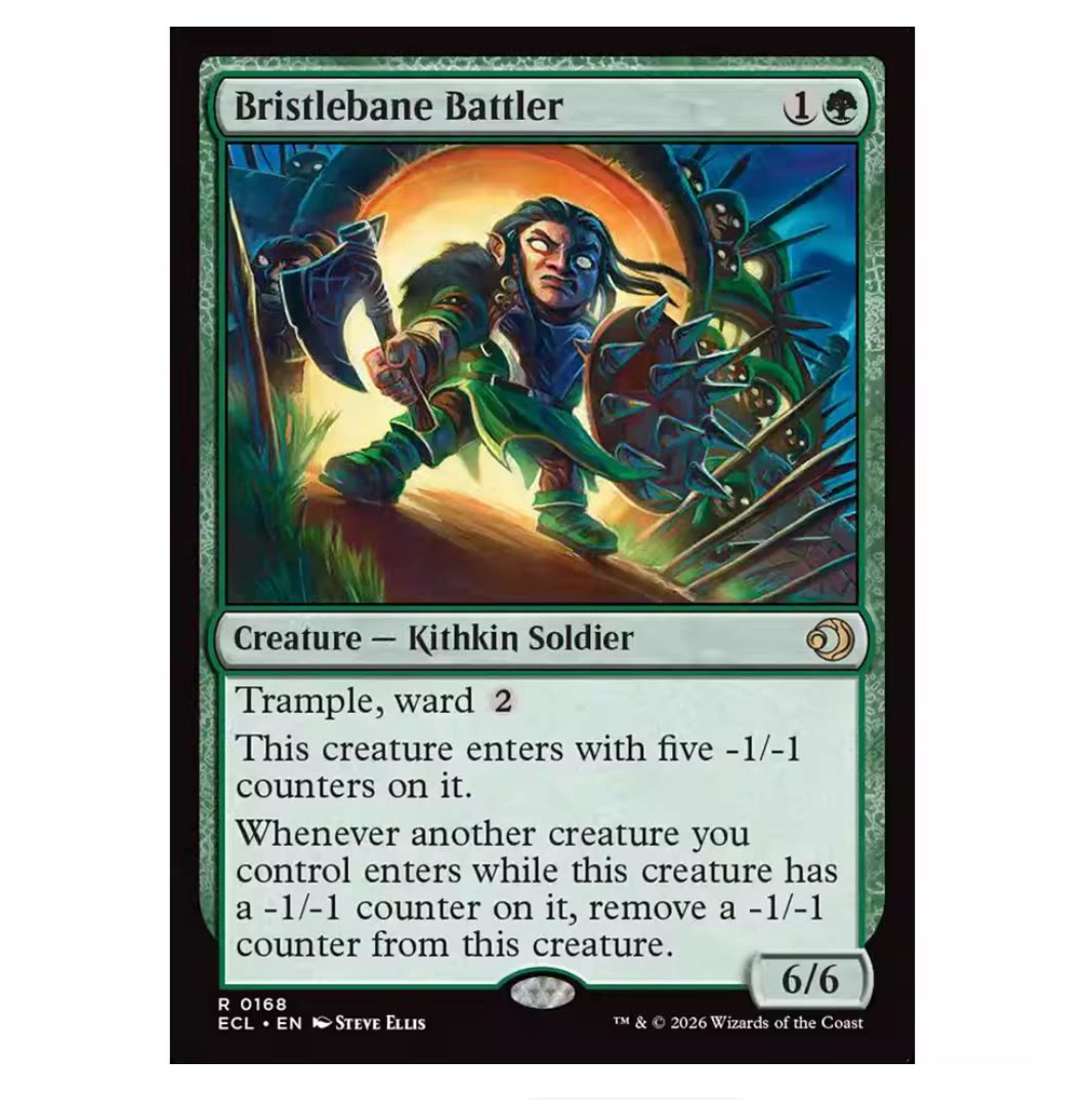 万智牌 ECL 洛温 驱鬃镇战员 Bristlebane Battler 英文平卡日印