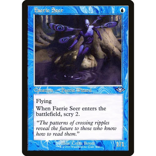【北境卡牌】万智牌 仙灵预言师 Faerie Seer MH2 英文蚀刻闪 银