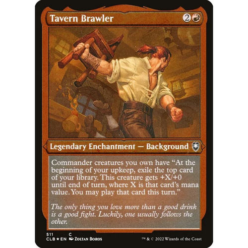 万智牌 酒馆斗殴客 Tavern Brawler CLB 中/英文蚀刻闪卡 铁