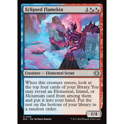 万智牌 ECL 交蚀炎身 Eclipsed Flamekin 英文平/闪卡 银