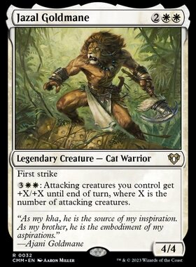 万智牌 金鬃贾佐Jazal Goldmane 英文平 CMM指挥官大师 白色 金