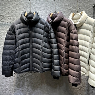 轻量化户外90白鸭绒立领落肩宽松排骨羽绒服2025绗缝龟背无胆穿刺