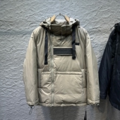 福利价3折90%白鸭绒高充绒量保暖轻盈柔软舒适防风连帽羽绒外套男