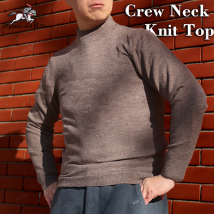 Vintage复古重磅山羊绒圆领毛衣秋冬纯色针织衫 内搭上衣男打底衫