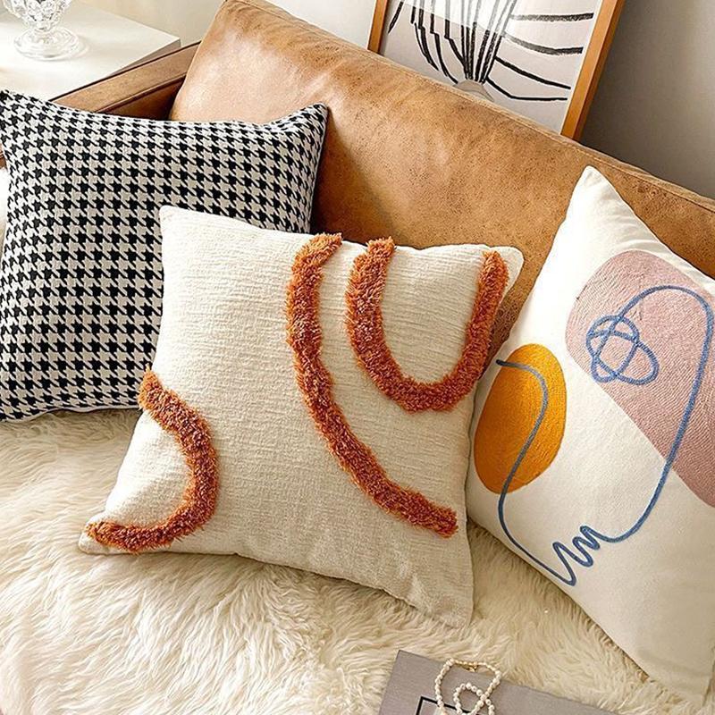 北欧ins千鸟格抱枕套棋盘格靠枕