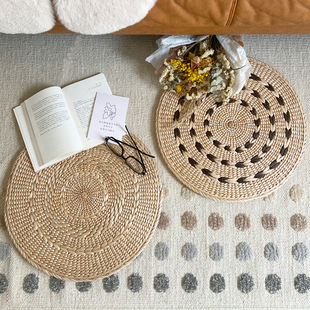 天然环保草编坐垫日式蒲团榻榻米草垫手编蒲草椅垫圆形茶道打坐垫