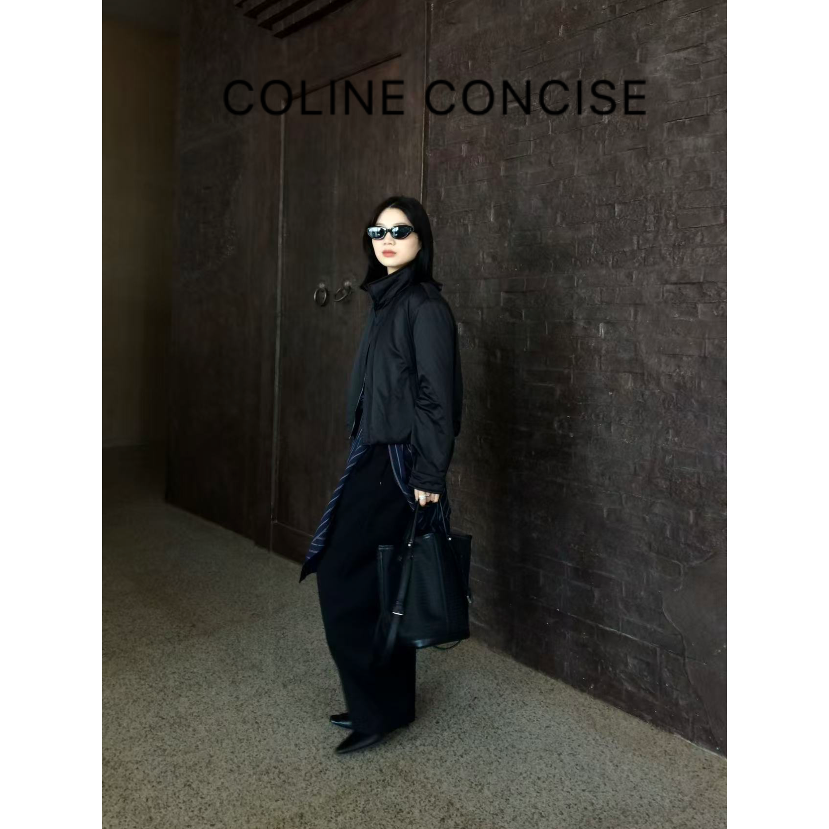 COLINE CONCISE 轻盈廓形微皱纸感功能暖绒棉服外套25FW