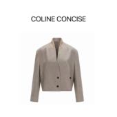 时髦套装 COLINE 25FW 外套 七分裤 CONCISE 绵羊毛无领外套设计西装