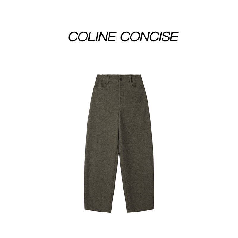 COLINE CONCISE 茧型弯刀裤高腰宽松显瘦百搭裤子25秋季66211
