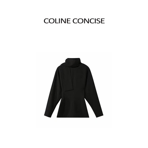 COLINE CONCISE 建筑感解构分割拼接可拆卸围脖上衣