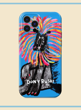 原创炸毛蓝色狮子适用17pro Max苹果16创意15小众14Plus精孔13艺术12个性11手机软壳全包防摔潮ins风欧美个性