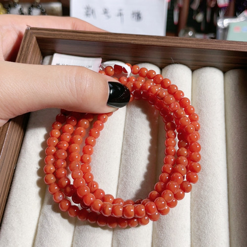 无胶南红苹果珠多圈卡5