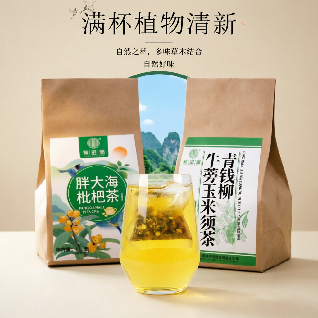 胖大海枇杷茶化痰润喉清肺降火养生茶青钱柳牛蒡玉米须茶控糖降脂