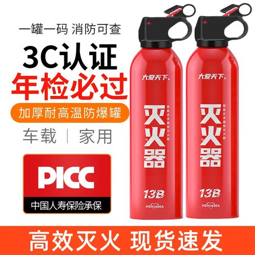 应急环保车载灭火器水基型车用灭火器家用便携式汽车年检消防器材