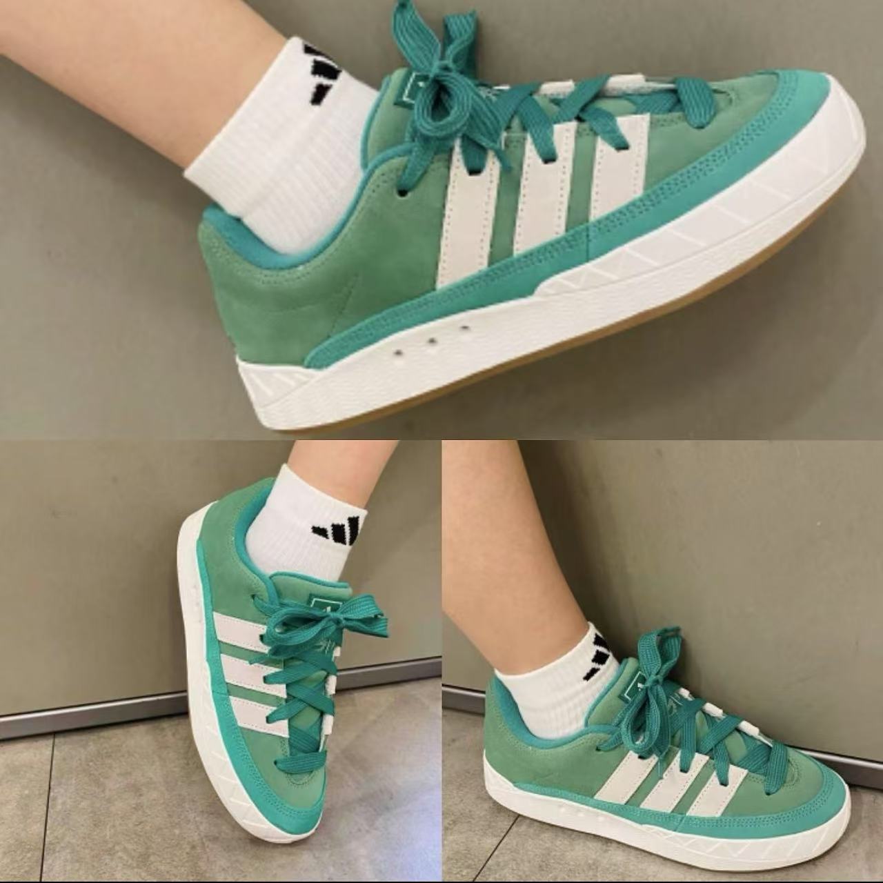 Adidas阿迪达斯三叶草 ADIMATIC 男女复古鲨鱼面包休闲板鞋ID8267