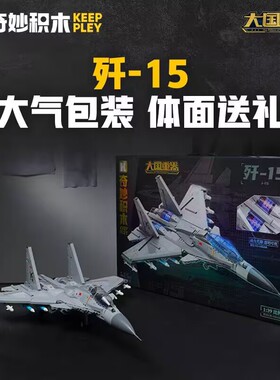 奇妙积木大国重器飞机军事模型23029歼-15隐形战斗机模型摆件玩具