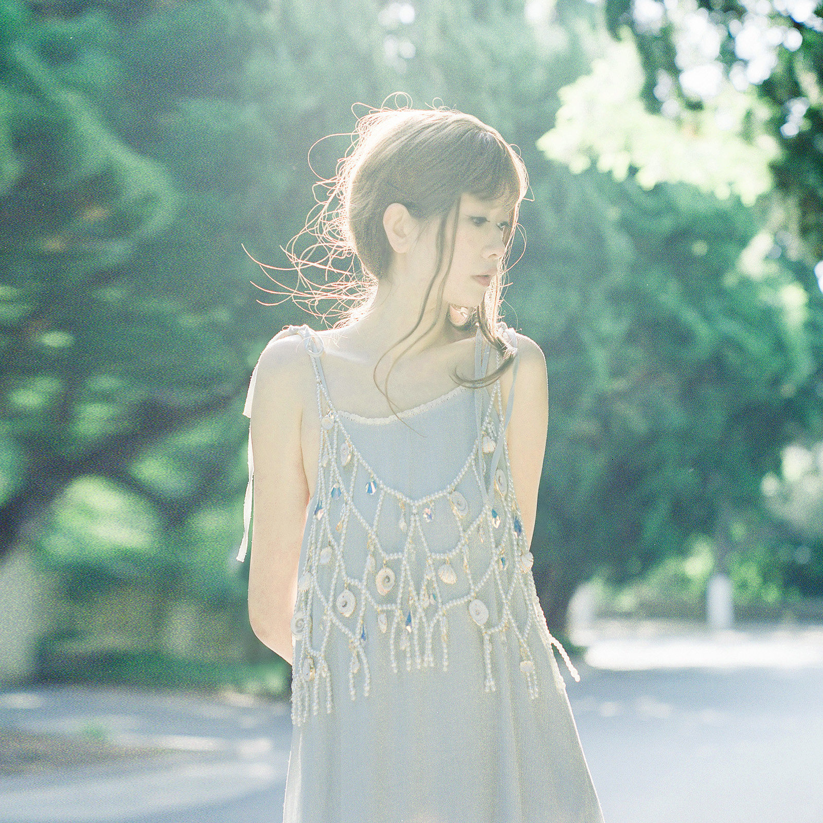 云分子天然贝壳仙女风珍珠吊带