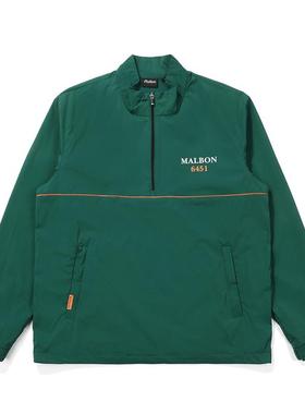 代购MALBON GOLF男士夹克防风轻便保暖耐磨绿色尼龙材质